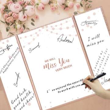 Rose Gold Farewell Guest Book Alternative for Everyone