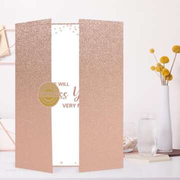 Rose Gold Farewell Guest Book Alternative for Everyone