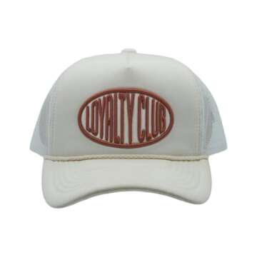 MU:KA: Foam Front Rope Trucker Hats Women Men Streetwear Trucker Hat Mesh Back Baseball Cap Adjustable Snapback (Loyalty Club (Ivory))