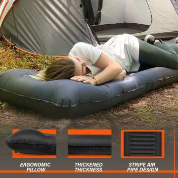 TitleTOBTOS 6" Inflatable Sleeping Pad for Comfort