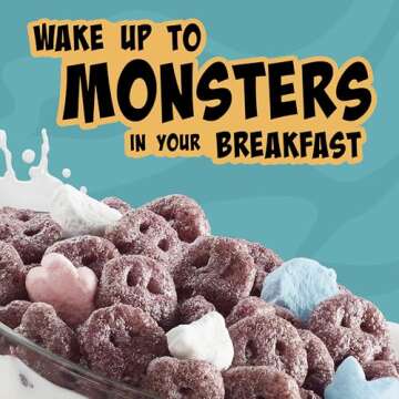 Boo Berry Cereal with Monster Marshmallows, Kids Breakfast Cereal, Limited Edition, Made with Whole Grain, Family Size, 16 oz