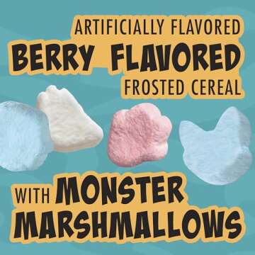 Boo Berry Cereal with Monster Marshmallows, Kids Breakfast Cereal, Limited Edition, Made with Whole Grain, Family Size, 16 oz