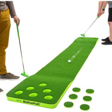 GoSports BattlePutt Golf Putting Game, 2-on-2 Pong Style Play with 11" Putting Green, 2 Putters and 2 Golf Balls