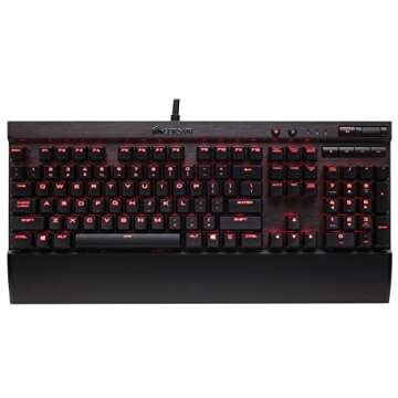 CORSAIR K70 LUX Mechanical Gaming Keyboard - Backlit Red LED - USB Passthrough & Media Controls - Tactile & Clicky - Cherry MX Blue