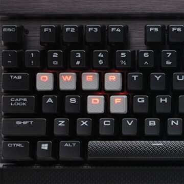 CORSAIR K70 LUX Mechanical Gaming Keyboard - Backlit Red LED - USB Passthrough & Media Controls - Tactile & Clicky - Cherry MX Blue