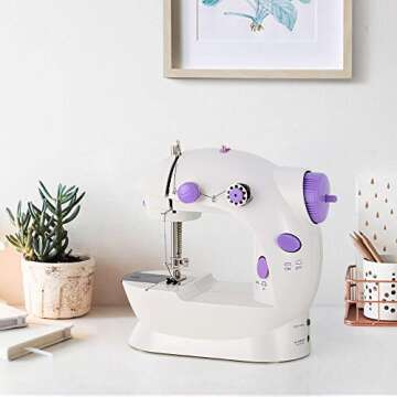 Mini Sewing Machine Portable Electric Household Handheld Sewing Machines with 25 Pcs Sewing Thread Coils Crafting Mending Machine for Beginners Kids Home Travel