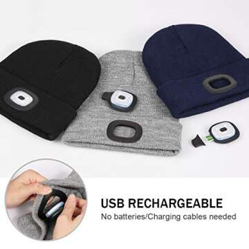 LED Beanie Hat - USB Rechargeable Night Light for All