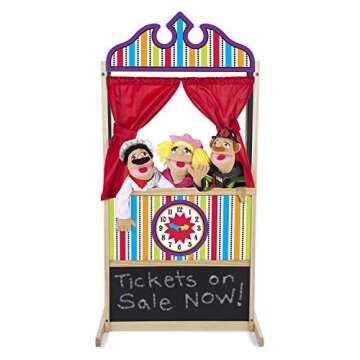 Melissa & Doug Deluxe Puppet Theater - Sturdy Wooden Construction - Puppet Show Theater For Kids