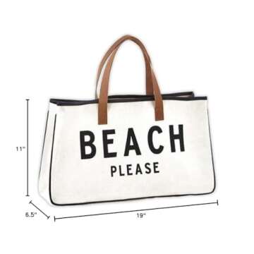 Weekend Vibes Canvas Tote Bag, Beach Bag, Beach Tote, Carry Bag by Santa Barbara Design Studio (Beach Please)