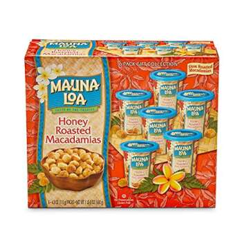 Mauna Loa Premium Roasted Macadamia Nuts, Honey Roasted Flavor, 4 Oz Cup (Pack of 6)