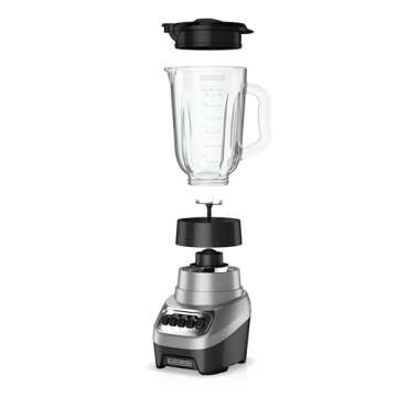 BLACK+DECKER PowerCrush Countertop Blender, BL1230SG, 6-Cup Glass Jar, 4 Speed Settings, Dishwasher Safe, 700W Motor