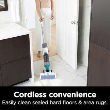 SHARK WD205 HydroVac Cordless Pro XL 3-in-1 Vacuum, Mop & Self-Cleaning System with Antimicrobial Brushroll* & Solution for Multi-Surface, Hardwood, Tile, Marble & Area Rugs, Teal (Renewed)