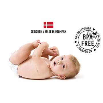 BIBS Baby Pacifier | BPA-Free Natural Rubber | Made in Denmark | Baby Blue/Iron 2-Pack (0-6 Months)