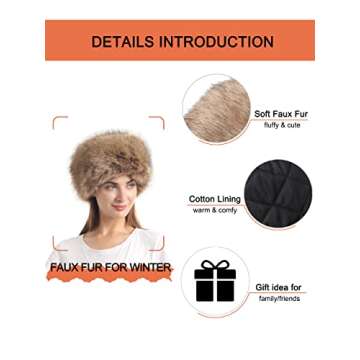 Soul Young Women's Winter Faux Fur Cossak Russian Style Hat(One Size,Nature)