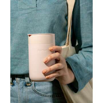 W&P Porter Blush Ceramic Mug 16oz – Reusable & Portable