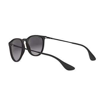 Ray-Ban RB4171 Erika Round Sunglasses, Rubber Black/Light Grey Gradient Dark Grey, 54 mm