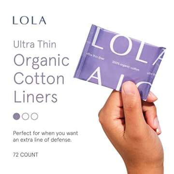 LOLA Ultra Thin Liners - Cotton Panty Liners for Women, Hypoallergenic Pads for Women, HSA FSA Approved Products Feminine Care