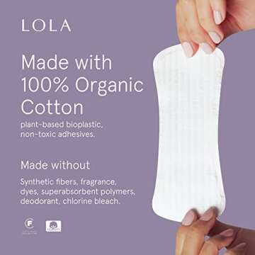 LOLA Ultra Thin Liners - Cotton Panty Liners for Women, Hypoallergenic Pads for Women, HSA FSA Approved Products Feminine Care