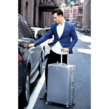 HotWay Carry On Luggage with Aluminum Frame, 20 Inch PC Hard Shell Suitcase with Spinner Wheels and TSA Locks, Lightweight Luggage for Business Travel (22x14x9 Airline Approved)