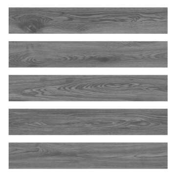 Mysflosy Peel and Stick Floor Tiles, Self-Adhesive Luxury Vinyl Flooring Plank, 6x36inch 36pack 54 Sq.Ft, Waterproof DIY Deep Wood Grain Planks Easy to Install for Kitchen, Living Room, Light Grey