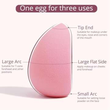 BEAKEY Flat Duo Patented Makeup Sponge Set of 2, Latex Free Pink Beauty Sponge for Foundation and Powder Application, Soft Blending Sponge, Large Flat Design, BeautyTools for Makeup Lovers