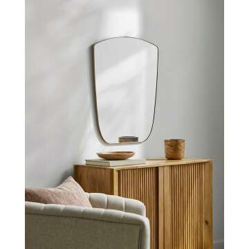 Mark&Day Mirrors, Lino Modern Arch/Crowned Top Wall Mirror for Living Room, Bedroom (29" H x 24" W)