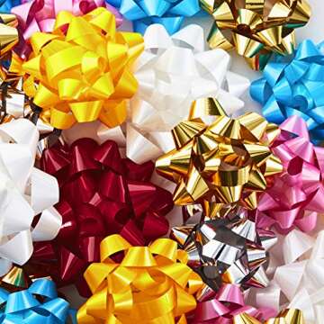 Hallmark Gift Bow Assortment (30, 2 Sizes) Red, White, Pink, Blue, Yellow, Silver, Gold for Christmas, Hanukkah, Birthdays, Weddings, Baby Showers