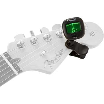 FenderMusical FT-1 Professional Clip-On Chromatic Tuner, Green Display