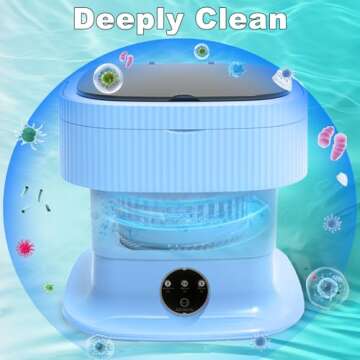 Mini Portable Washing Machine, 13L Small Foldable Washer for Deep Cleaning, 2 in 1 Compact Laundry Lavadora Portatil with Spin Dry, Underwear, Baby Clothes, Socks, Apartments, Dorm, Travel(Blue)