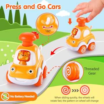 Cars Toys for 1 Year Old Boy Gifts Press and Go Toys Cars for Toddlers 1-3 Baby Toys 12-18 Months Toddler Toys for Ages 0-2 One Year Old Boy Toys 1st Birthday Gifts 2 3 Year Old Boy Girl Birthday Gift