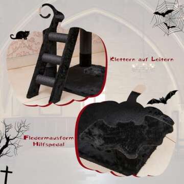 Gothic Cat Tree with Coffin Bed - Stylish & Fun