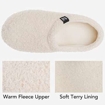 RockDove Women's Teddy Fleece Closed Back Indoor Slipper, Size 7-8 US Women, Off White