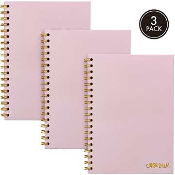 Pukka Pad, Carpe Diem 3-Pack B5 Hardcover Notebooks, 7 x 9.8 Inches Each, Ballerina Pink