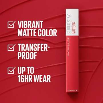 Maybelline Super Stay Matte Ink Liquid Lipstick Makeup, Long Lasting High Impact Color, Up to 16H Wear, Composer, Cherry Brown, 1 Count