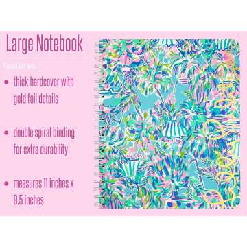 Lilly Pulitzer Large Blue Hardcover Spiral Notebook