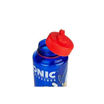 Just Funky Sonic The Hedgehog Plastic Water Bottle - Reusable 32oz Travel Tumbler Drink Holder With Leak/Spill-Proof Lid - Great For School, Sports, Backpack, Lunchbox, Birthday Party Favors - From