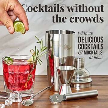 Cocktail Shaker Bar Kit 15 Piece Set for Home Entertaining