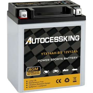 YTX14AH-BS 12V 12Ah Powersport Battery for Motorcycles