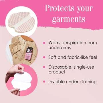 Hollywood Fashion Secrets Garment Shields, Moisture Wicking Sweat Pads, 10 Count