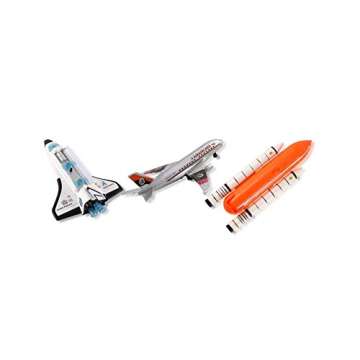 PowerTRC Diecast Space Shuttle Toy for Kids, Rocket Ship Pretend Play Toys, Astronaut Planet Exploration Space Station Play Set Science Toy for Kids Boys Girls Ages 3 4 5 6 7 8 9 Years Old Fun Gift