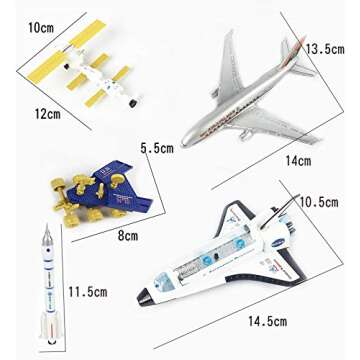 PowerTRC Diecast Space Shuttle Toy for Kids, Rocket Ship Pretend Play Toys, Astronaut Planet Exploration Space Station Play Set Science Toy for Kids Boys Girls Ages 3 4 5 6 7 8 9 Years Old Fun Gift