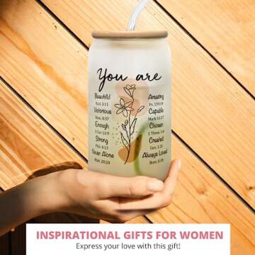 Religious Gifts for Women, Inspirational Gifts - 16 Oz Can Glass