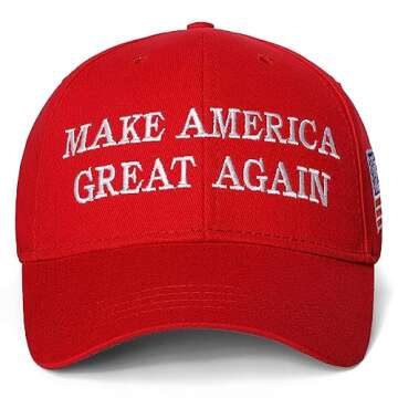 MAGA Hat Trump 2024,Embroidered Make America Great Again Donald Trump Slogan Hat and American Flag Adjustable Baseball Cap (MAGA and Flag Red)