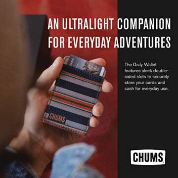 Chums Daily Wallet - Ultra Slim Front Pocket Card Holder Wallet for Men & Women - Holds Cash, ID & Credit Cards (Yellow/Olive-Orange)