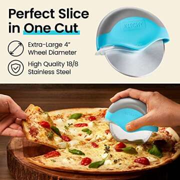 Kitchy Pizza Cutter Wheel - Ergonomic Design & Safe Cover