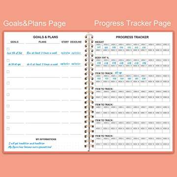Fitness Planner for Women & Men - A5 Workout Log Book/Exercise Workout Log to Track Weight Loss, GYM, Bodybuilding Progress - Daily Health & Wellness Workout Journals, 5.8X8.25 In Workout Book