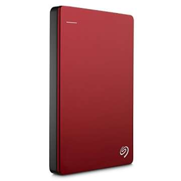 Seagate Backup Plus Slim Portable (1TB) USB 3.0 2.5" External Hard Drive - Red