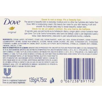 Dove White Cream Bar Soap Pack of 12 - 4.75 Oz Each