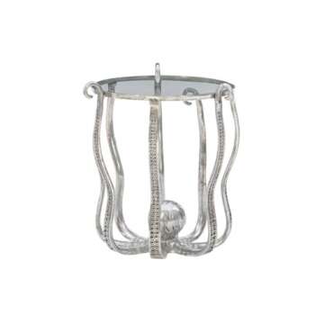 Powell Furniture Linon Olivia Octopus Aluminum and Glass Table in Silver