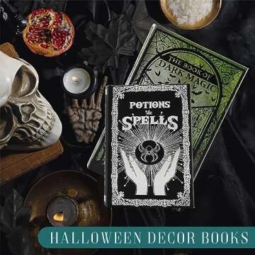 Decorae Magic Nesting Halloween Books (Set of 2); Russian Doll Style Hidden Books, Spooky Holiday Themed Fake Books